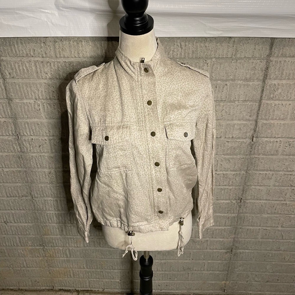 Rails Collins‎ White Mini Cheetah Utility Jacket Size XS
